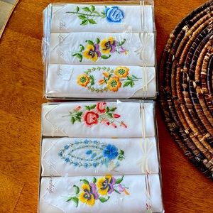 Vintage Ladies Handkerchief’s new in box. 2 boxes. 3 handkerchief’s each box.